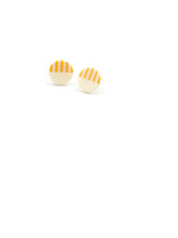 Load image into Gallery viewer, Striped-Pattern Shaped Earrings - White
