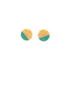 Load image into Gallery viewer, Striped-Pattern Shaped Earrings - Blue
