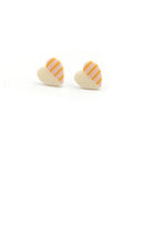 Load image into Gallery viewer, Striped-Pattern Shaped Earrings - White
