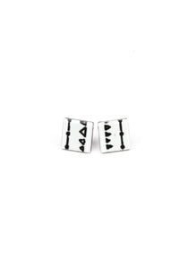 Black and White Abstract Earrings