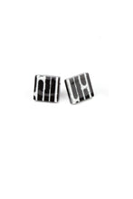 Load image into Gallery viewer, Black and White Abstract Earrings
