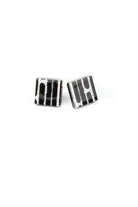 Black and White Abstract Earrings